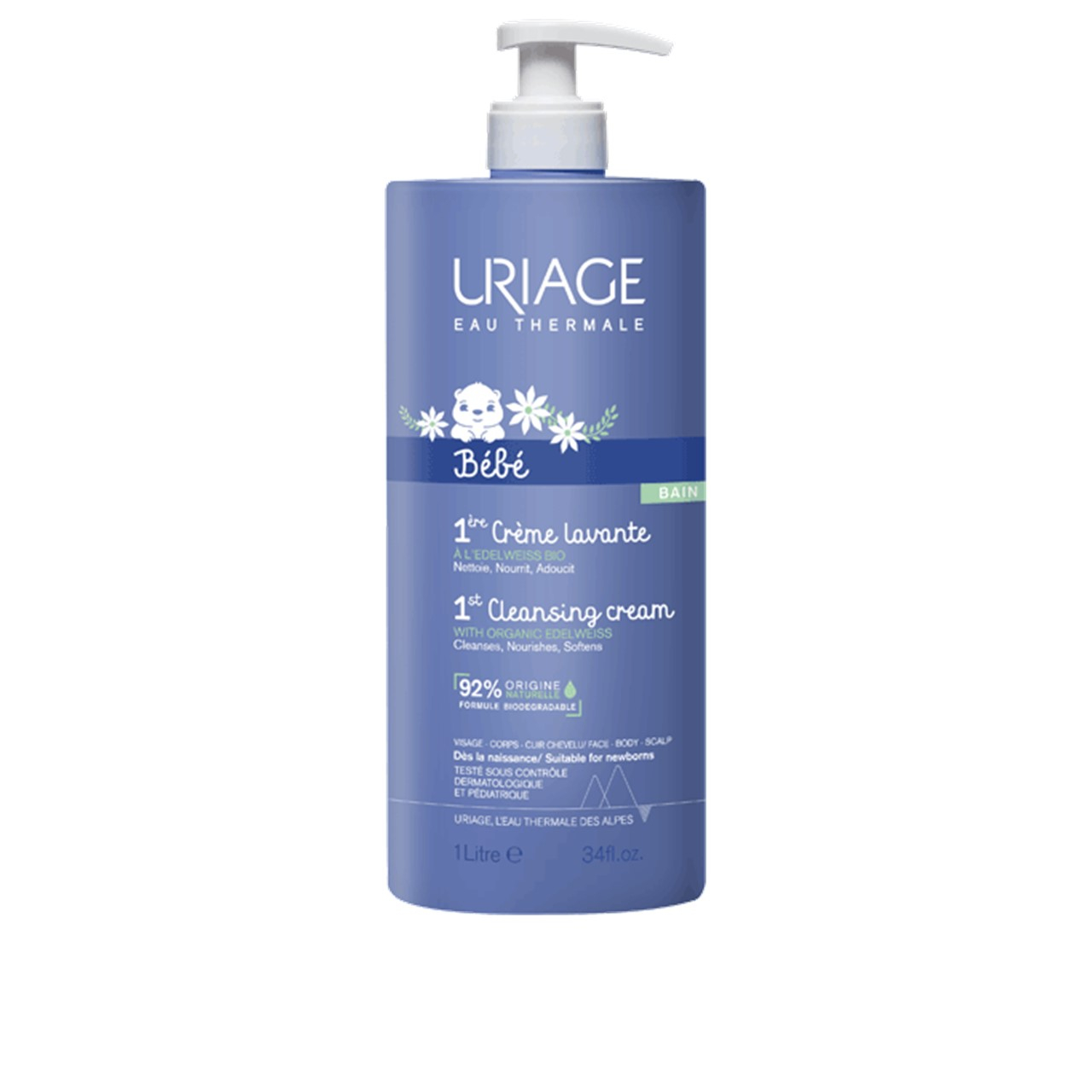 Uriage Baby 1st Cleansing Cream 1L (33.81fl oz)