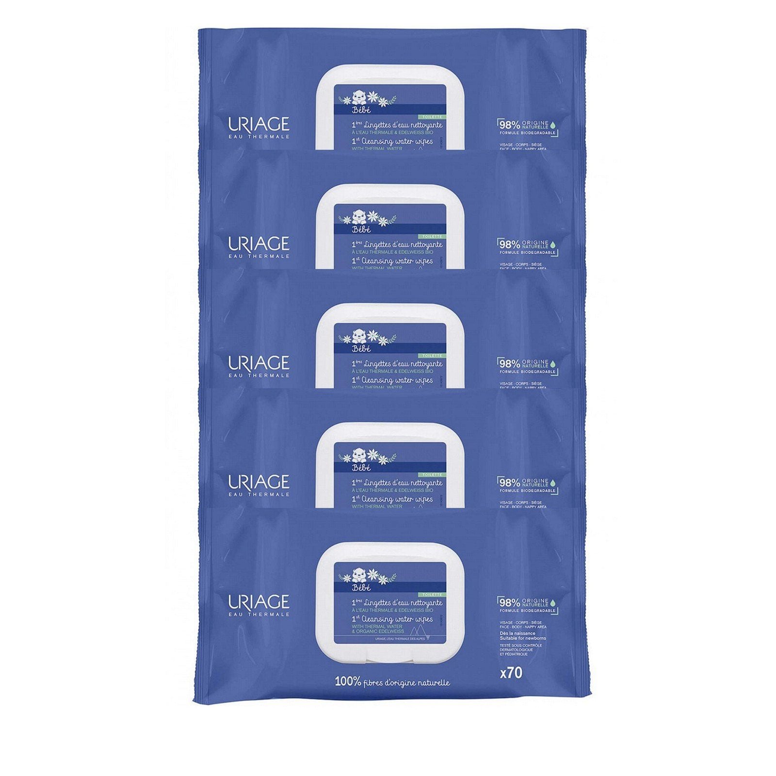 Uriage Baby 1st Cleansing Wipes 5x70