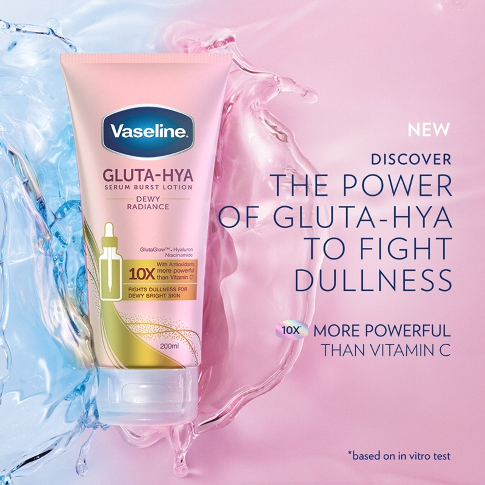 Vaseline Gluta-Hya Dewy Radiance Serum Burst Lotion 200ml