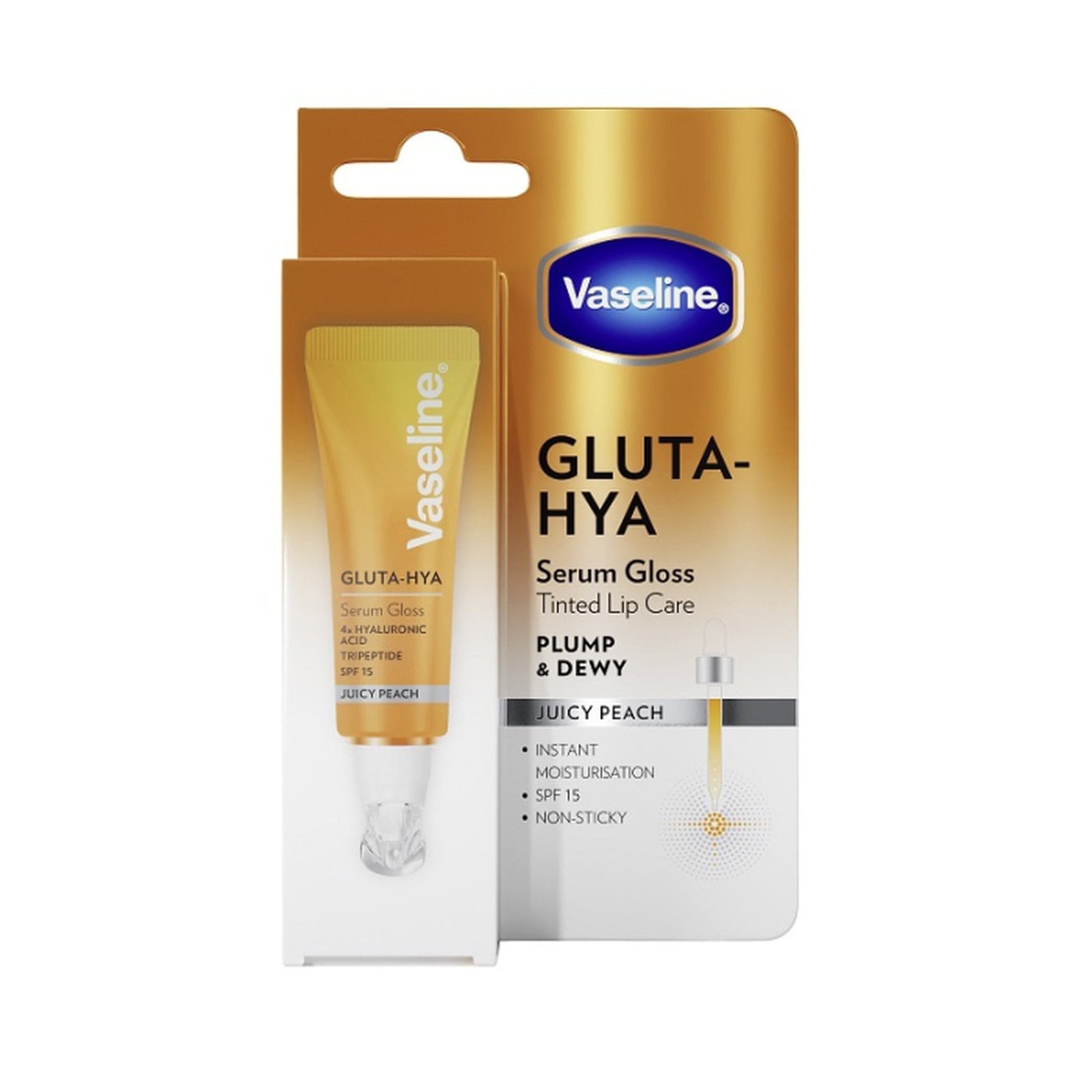 Vaseline Gluta-Hya Lip Serum Gloss SPF15 Juicy Peach 10ml