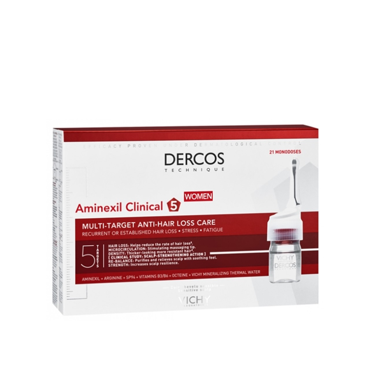 Vichy Dercos Aminexil Clinical 5 Anti-Hair Loss Ampoules Women x21
