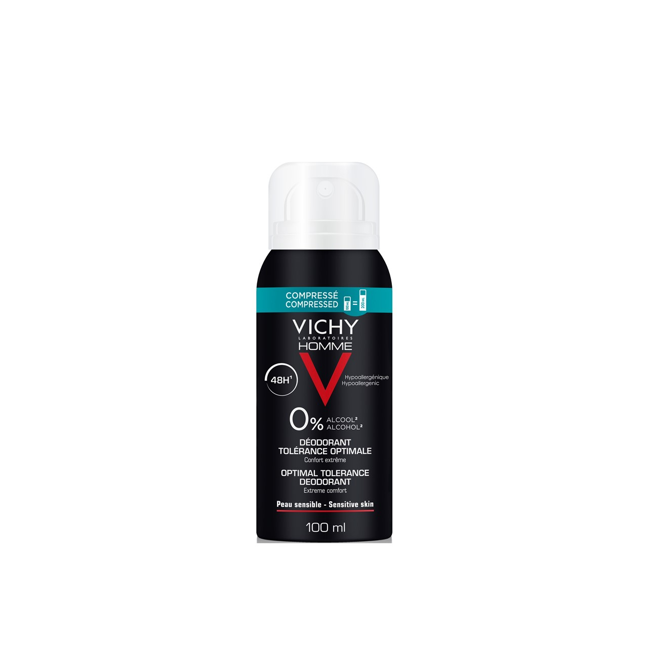 Vichy Homme Optimal Tolerance Deodorant 48H Spray 100ml (3.38fl oz)