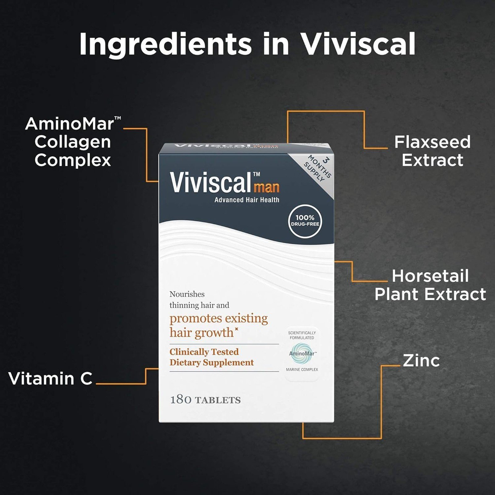 Viviscal Man Healthy Hair Vitamins Supplement Tablets x60