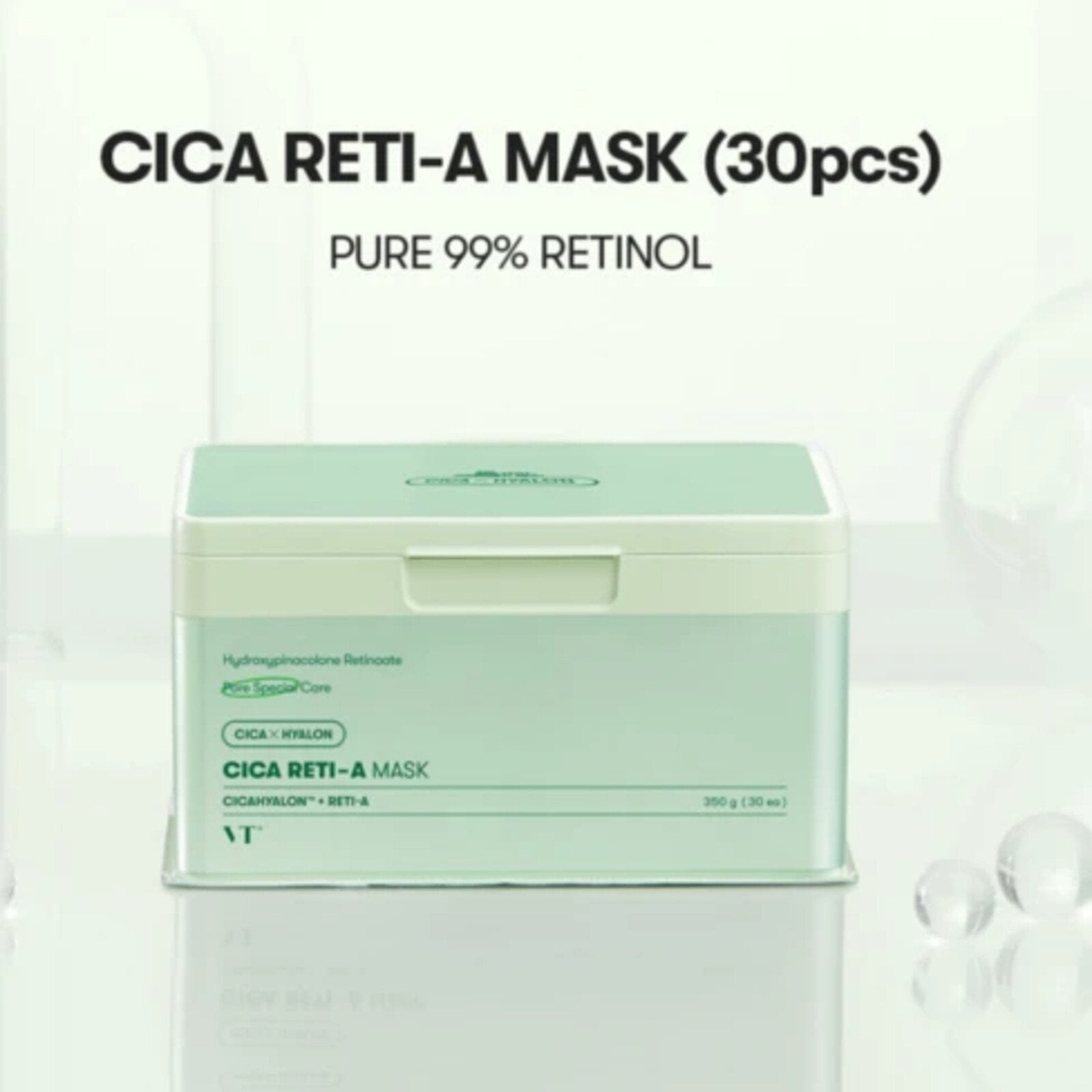 VT Cosmetics CICA Reti-A Mask Moisturizing and Exfoliating Face Mask Set in a Sheet x30 (12.34oz)