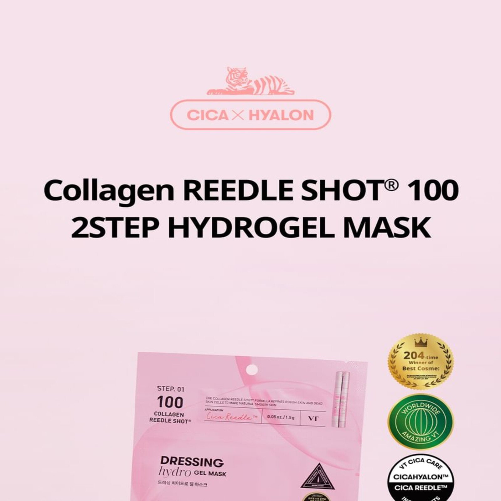VT Cosmetics Collagen Reedle Shot 100 2Step Mask Firming Hydrogel Face Mask x1
