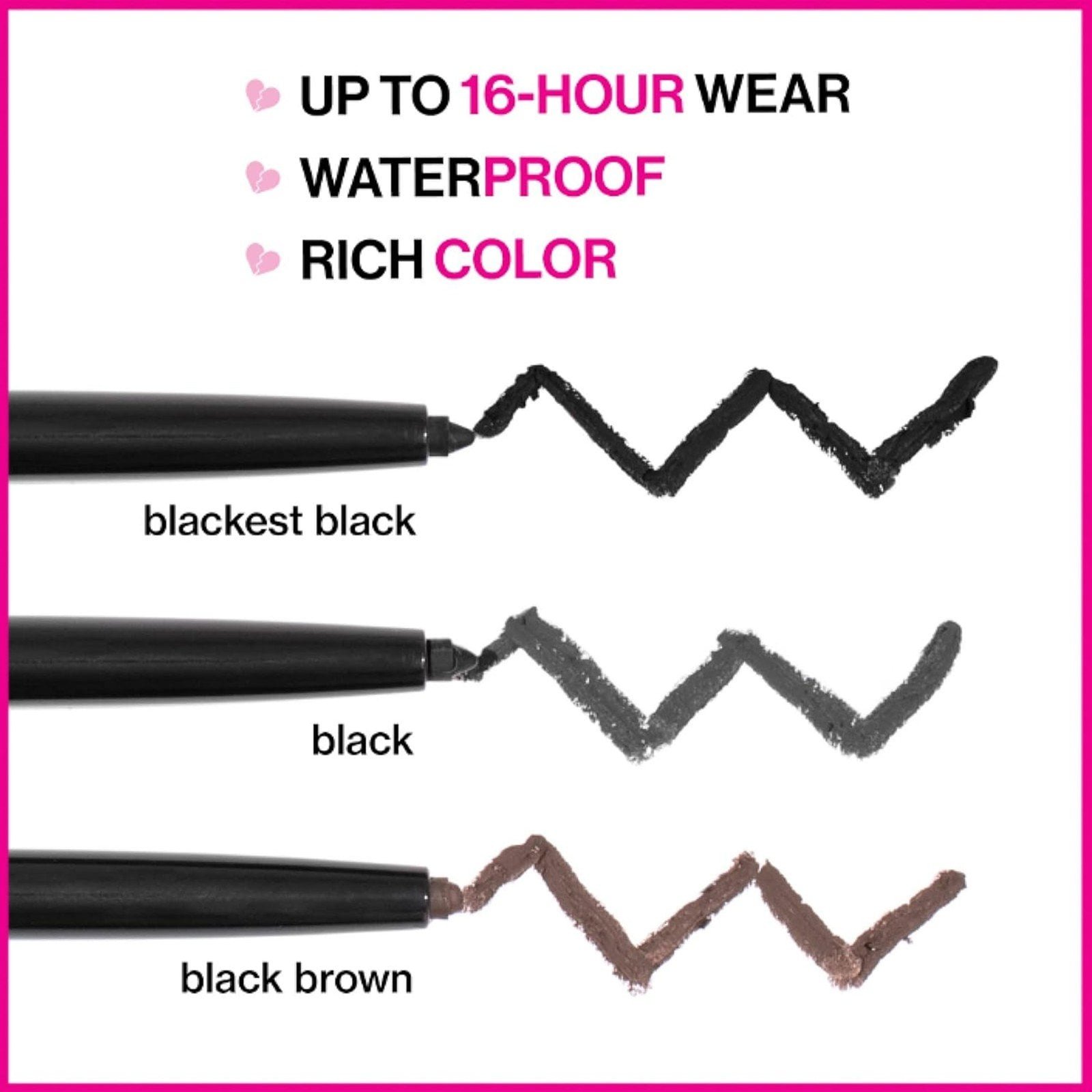 Wet n Wild Breakup Proof Waterproof Retractable Eyeliner Blackest Black 0.23g