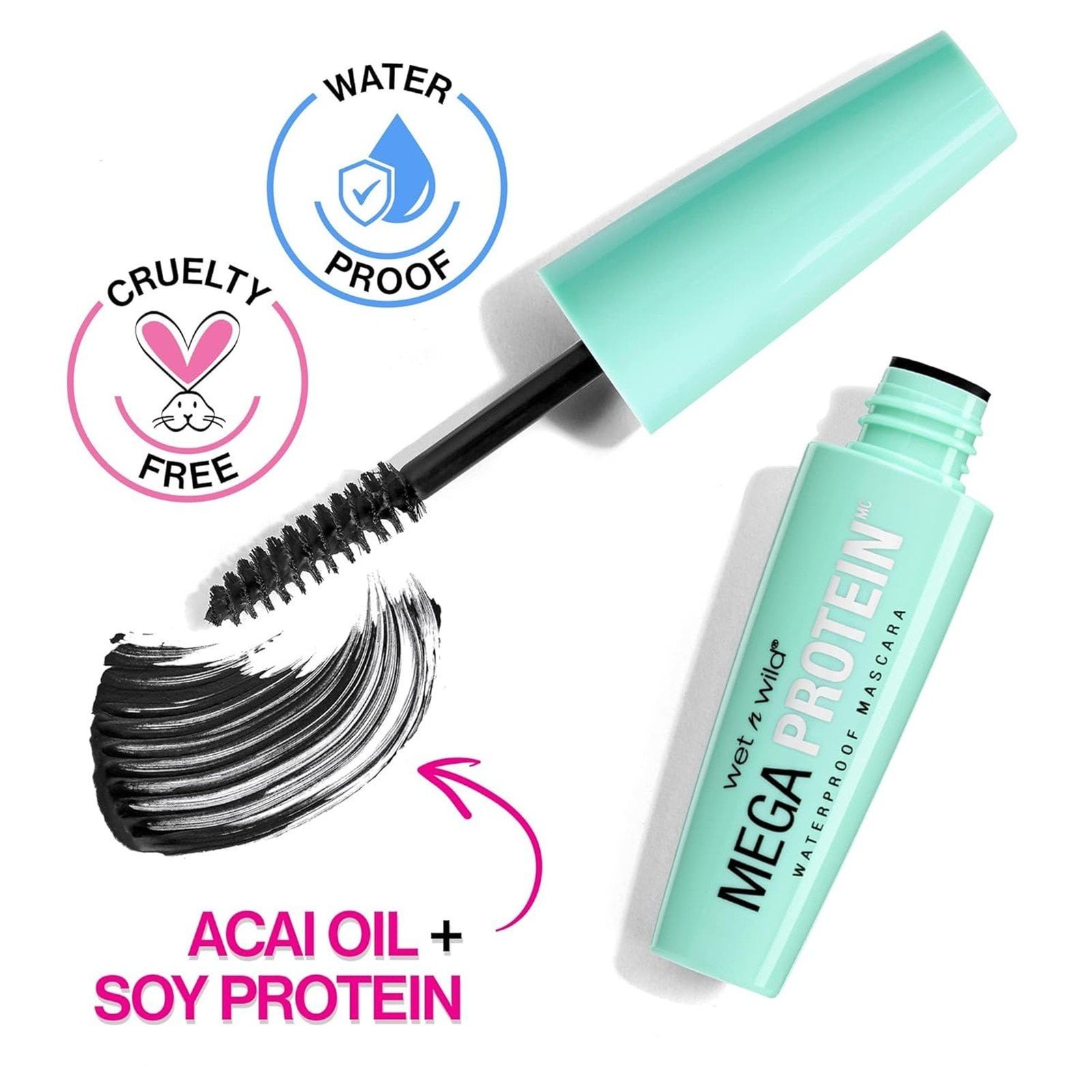 Wet n Wild Mega Protein Waterproof Mascara Very Black 6ml
