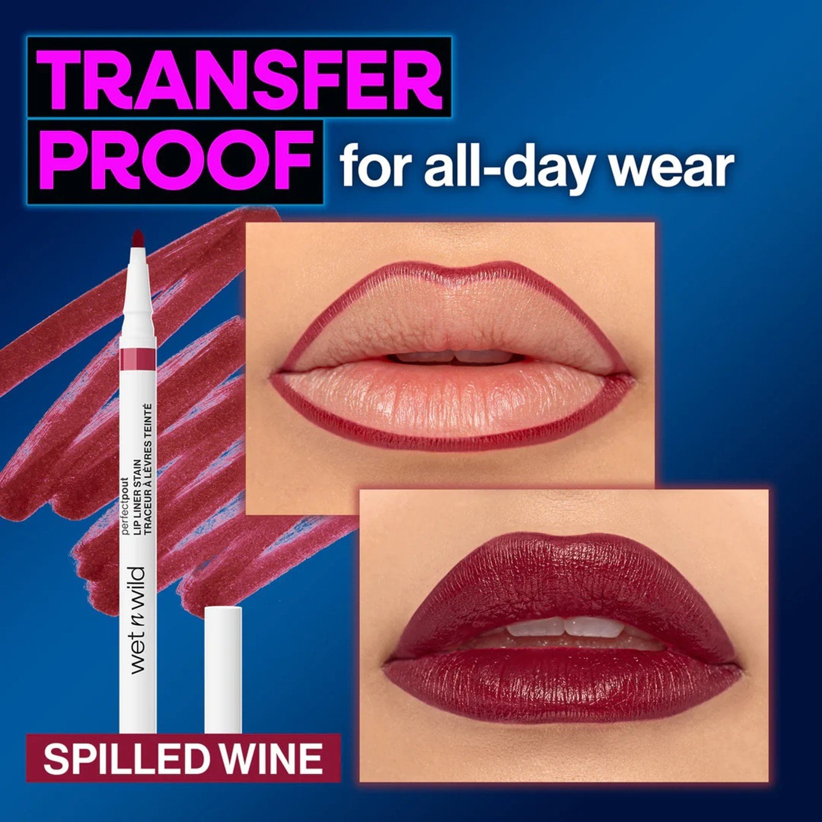 Wet n Wild Perfect Pout Lip Liner Stain Spilled Wine 0.5ml