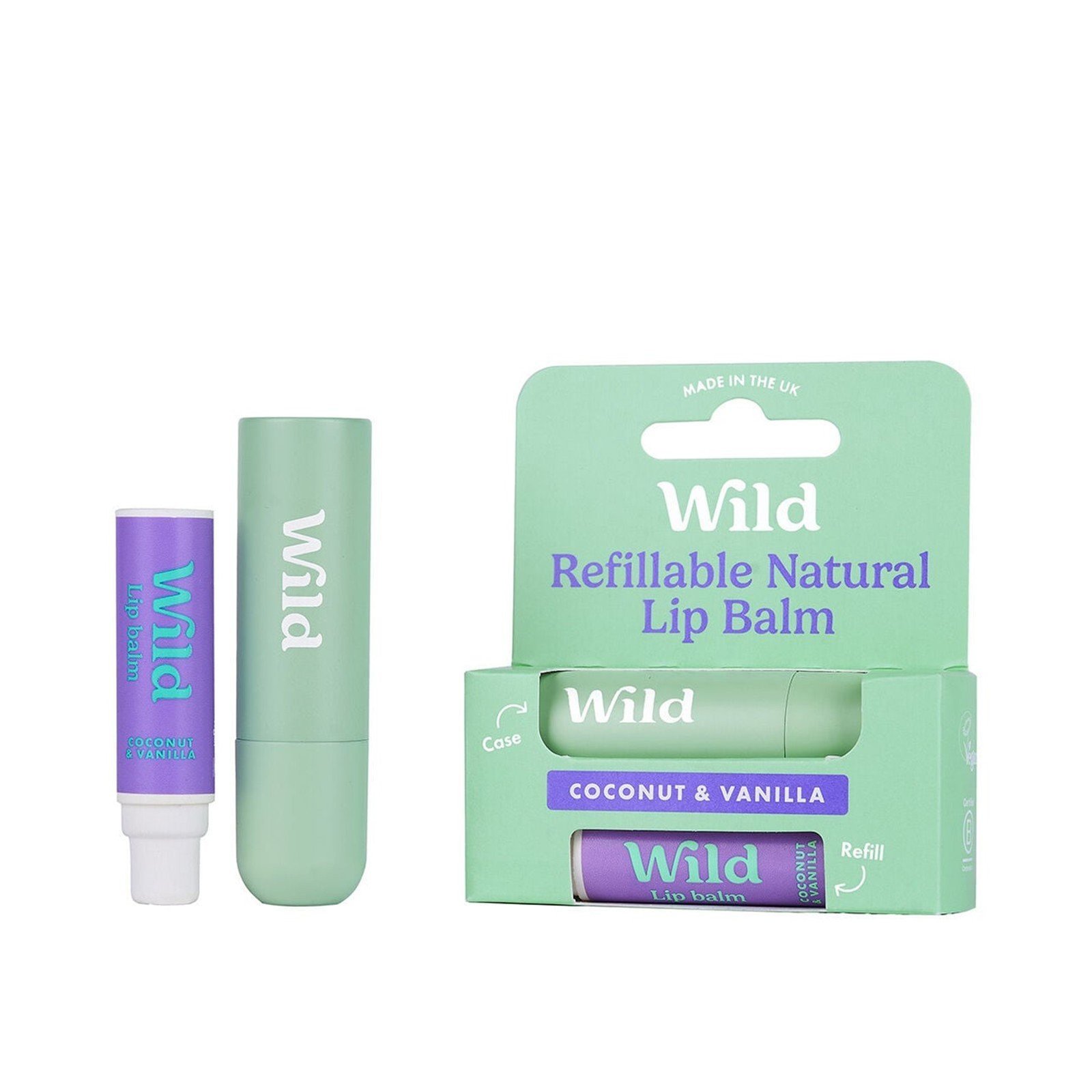 Wild Refillable Natural Lip Balm Coconut & Vanilla 4.5g