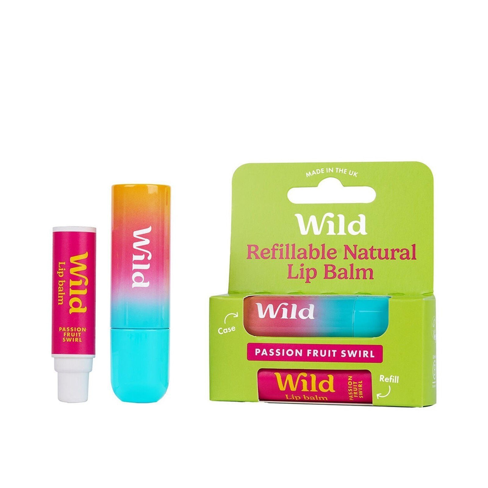 Wild Refillable Natural Lip Balm Passion Fruit Swirl 4.5g