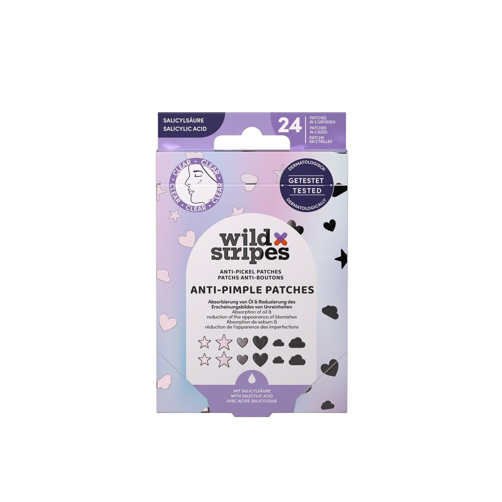 Wild Stripes Anti-Pimple Patches Holo Clear x24