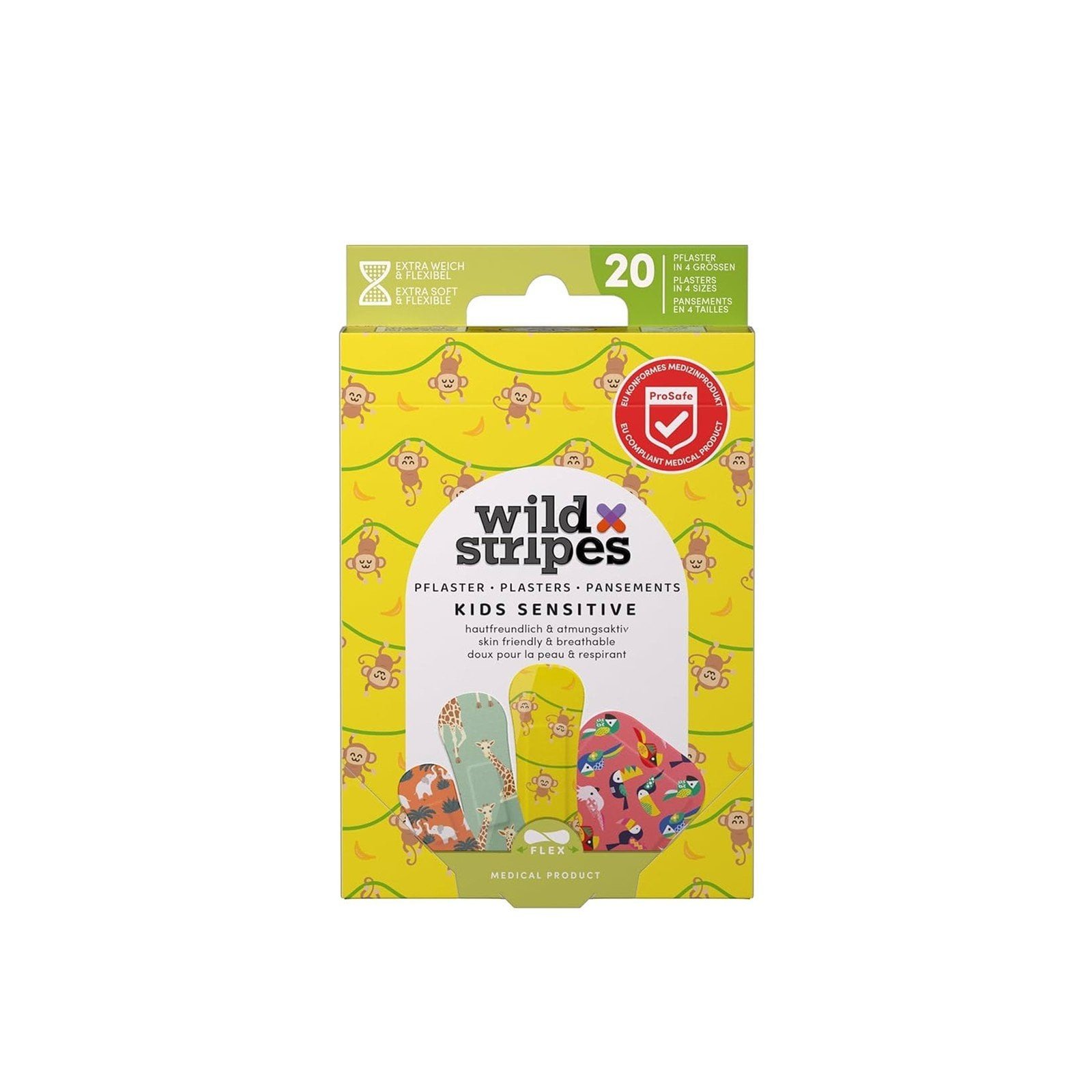 Wild Stripes Kids Sensitive Plasters Jungle x20