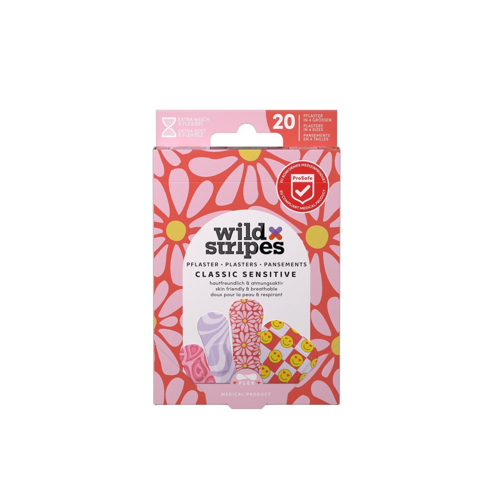 Wild Stripes Kids Sensitive Plasters Pastel Fun x20