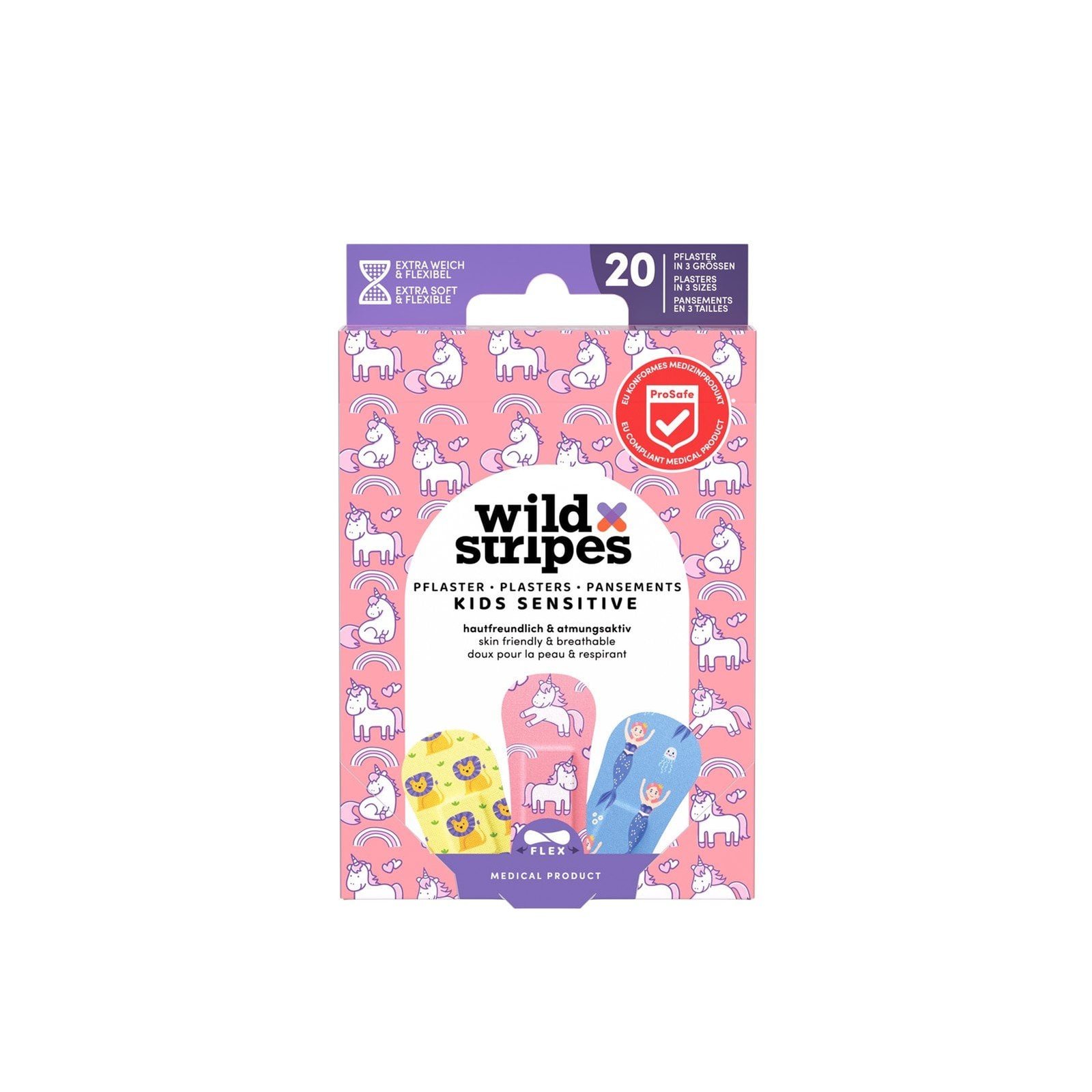 Wild Stripes Kids Sensitive Plasters Fantasy x20