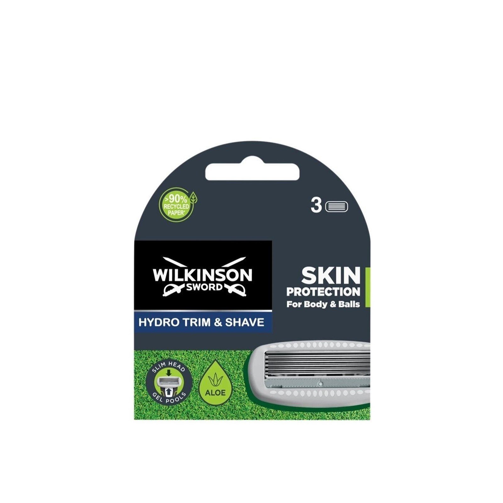 Wilkinson Sword Hydro Trim & Shave Skin Protection for Body & Balls Replacement Razor Blades x3