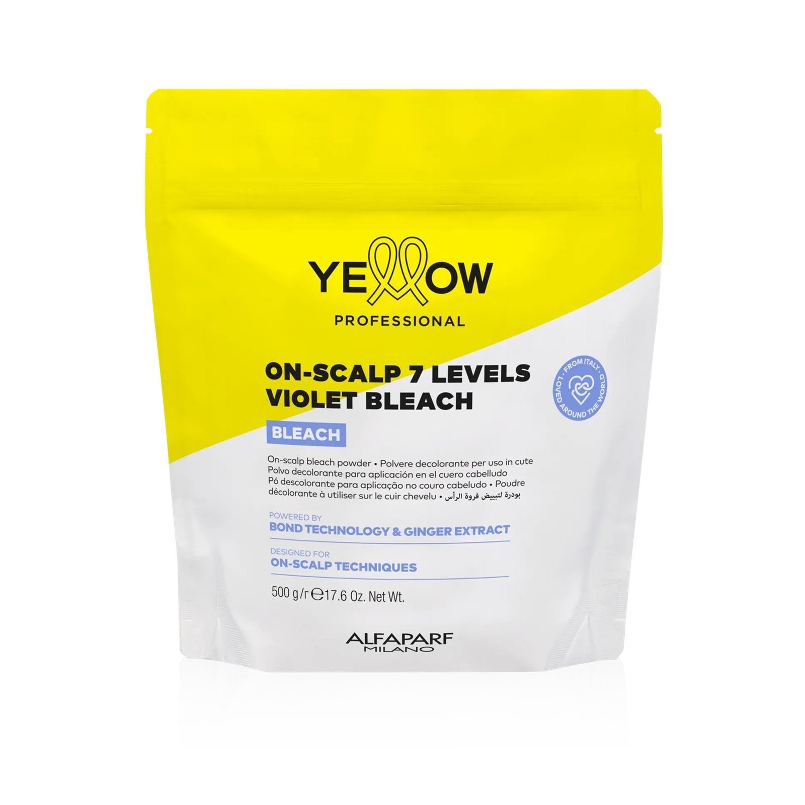 Yellow Professional On-Scalp Bleach 7 Levels Violet Bleach Powder 500g