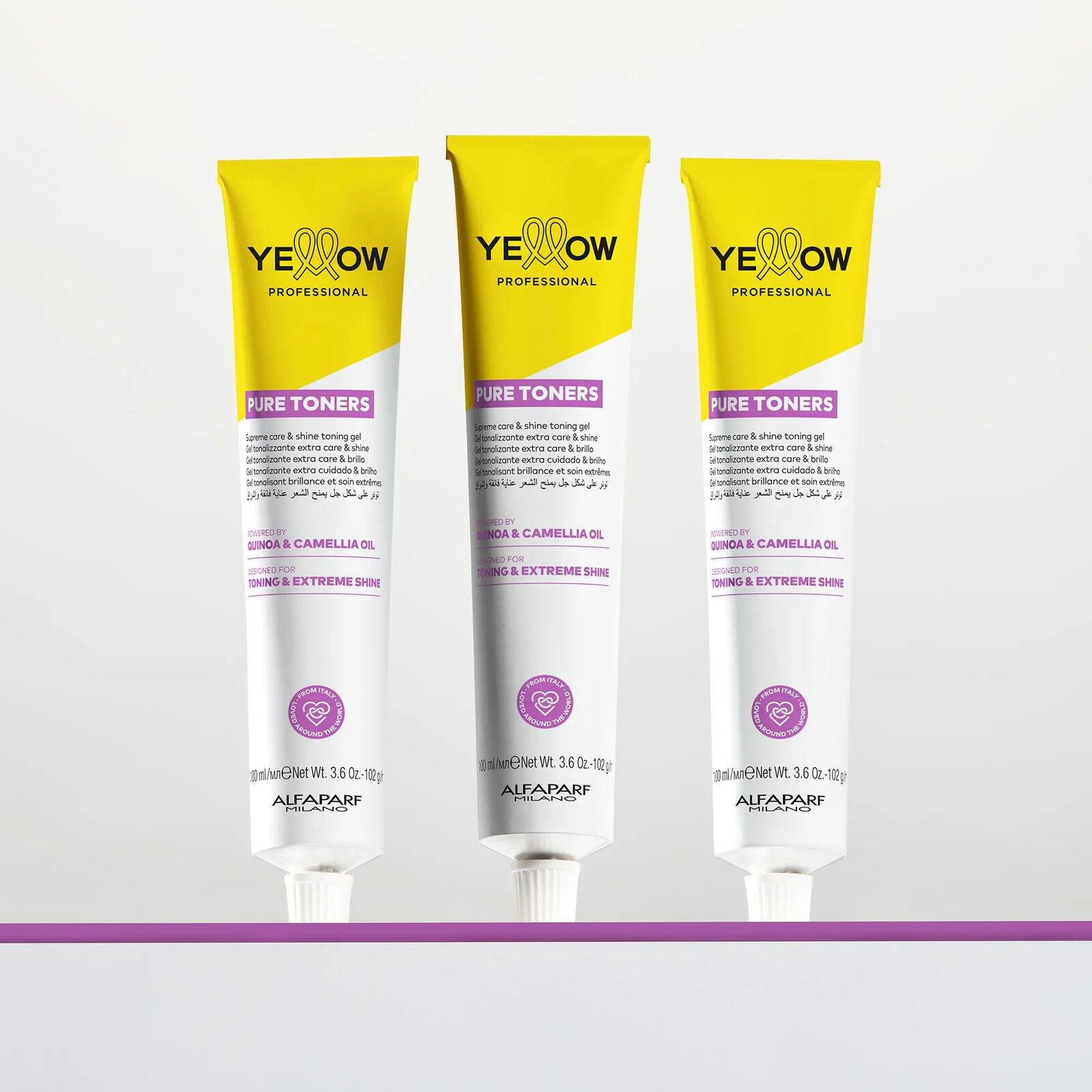 Yellow Professional Pure Toners Supreme Care & Shine Toning Gel .1 Metallic Ash 100ml
