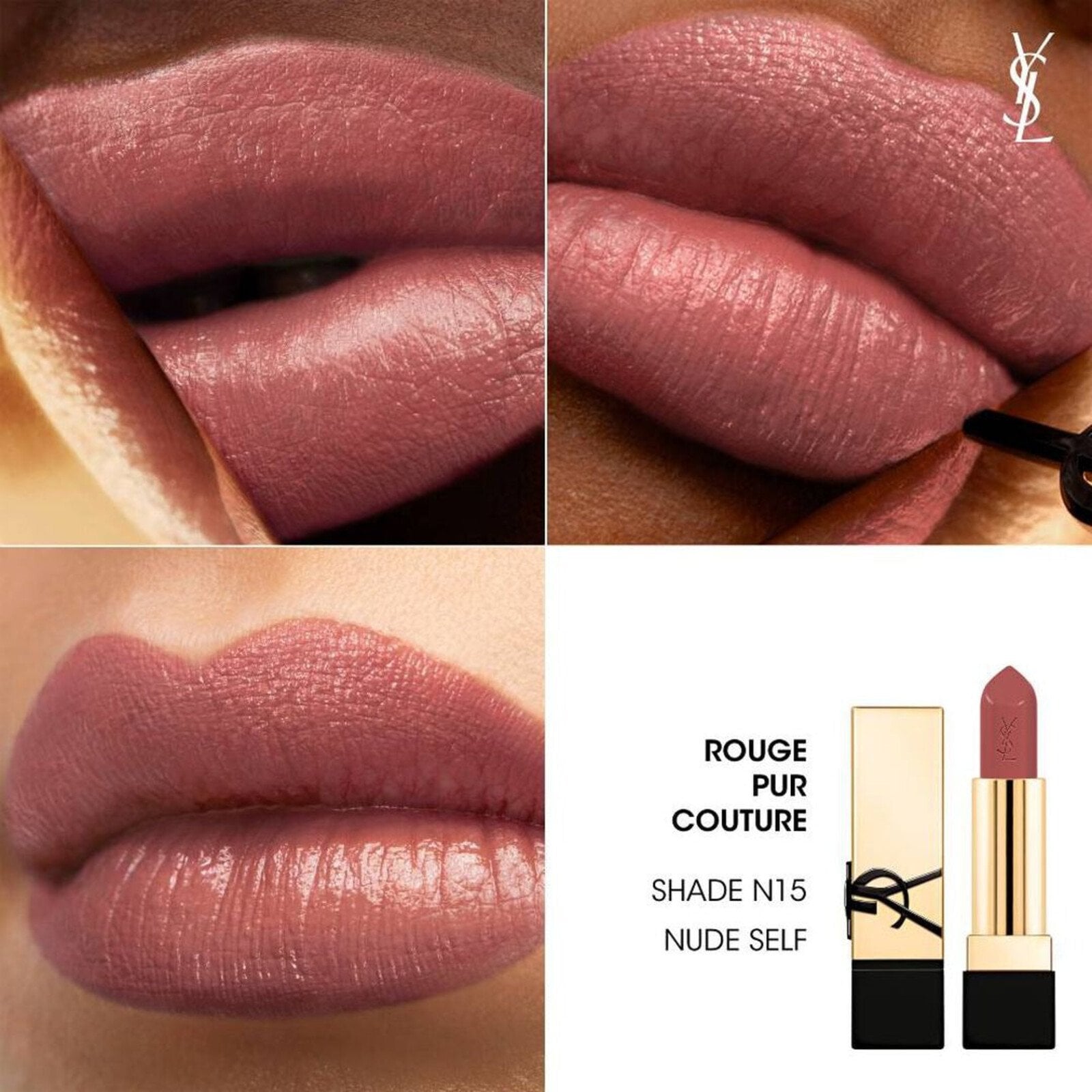 Yves Saint Laurent Rouge Pur Couture Satin Color Lipstick N15 Nude Self 3.8g