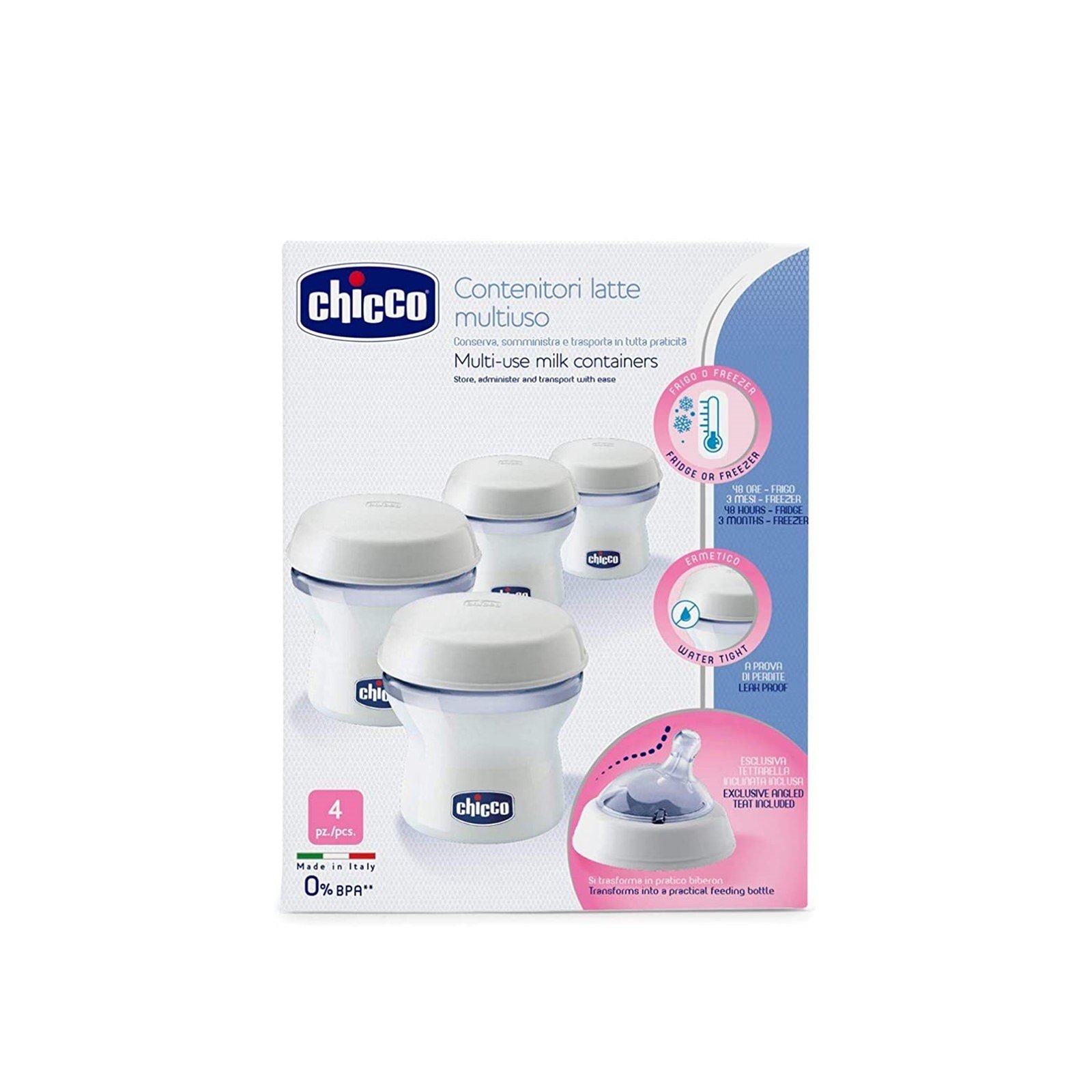 Chicco MultiUse Milk Containers 150Ml x4 Chile