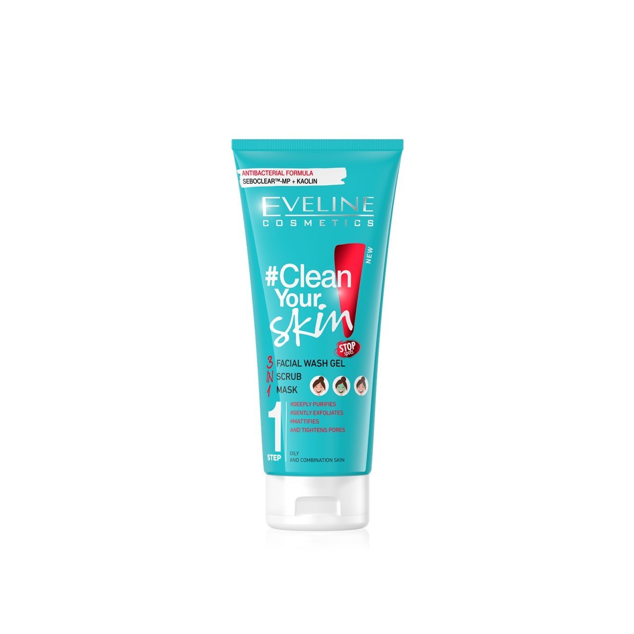 Buy Eveline Cosmetics Clean Your Skin 3-In-1 Facial Wash Gel 200ml ...
