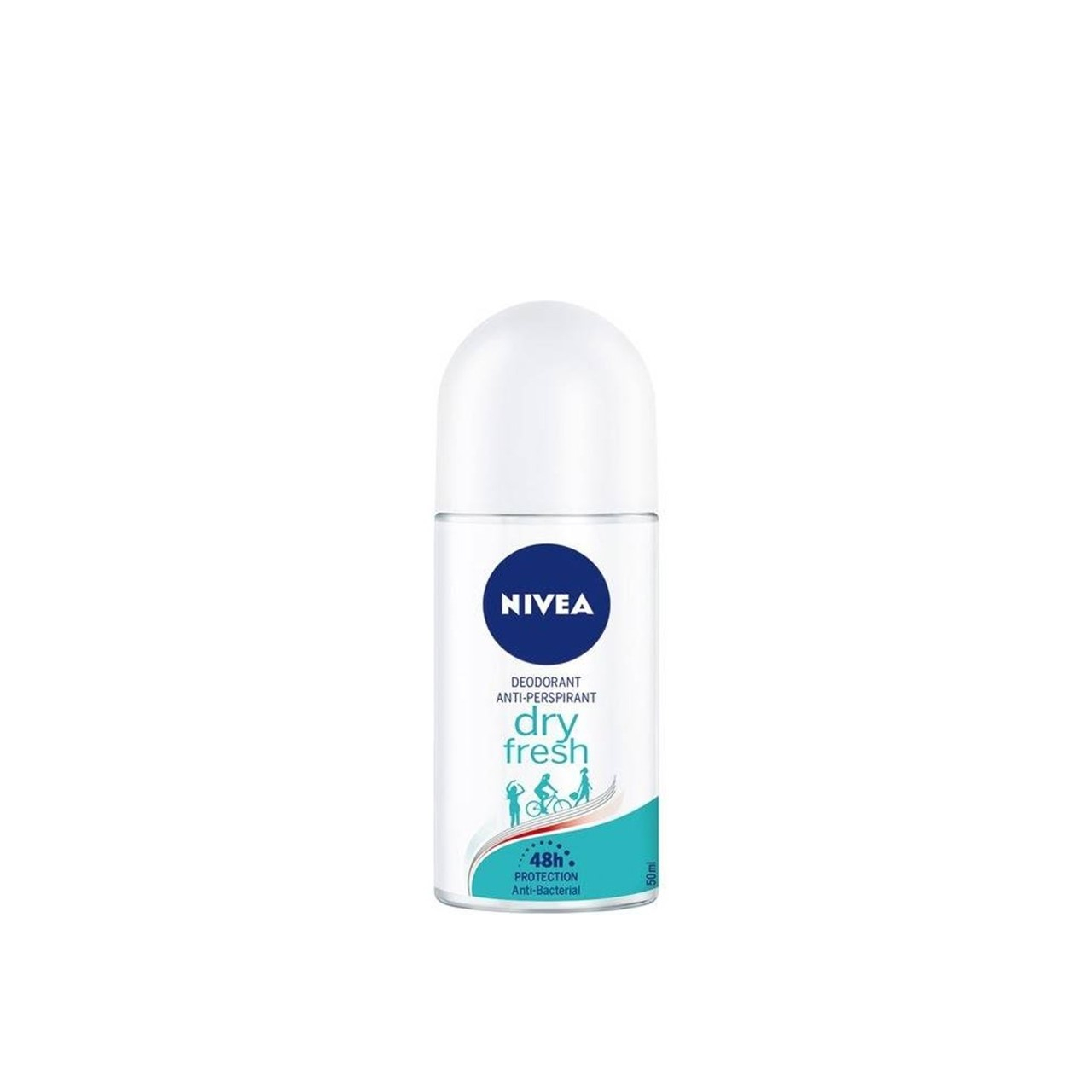 NIVEA Fresh Active Roll-On Deodorant – Alkoholfrei, 48 Stunden Schutz, 48 G (6 Stück)