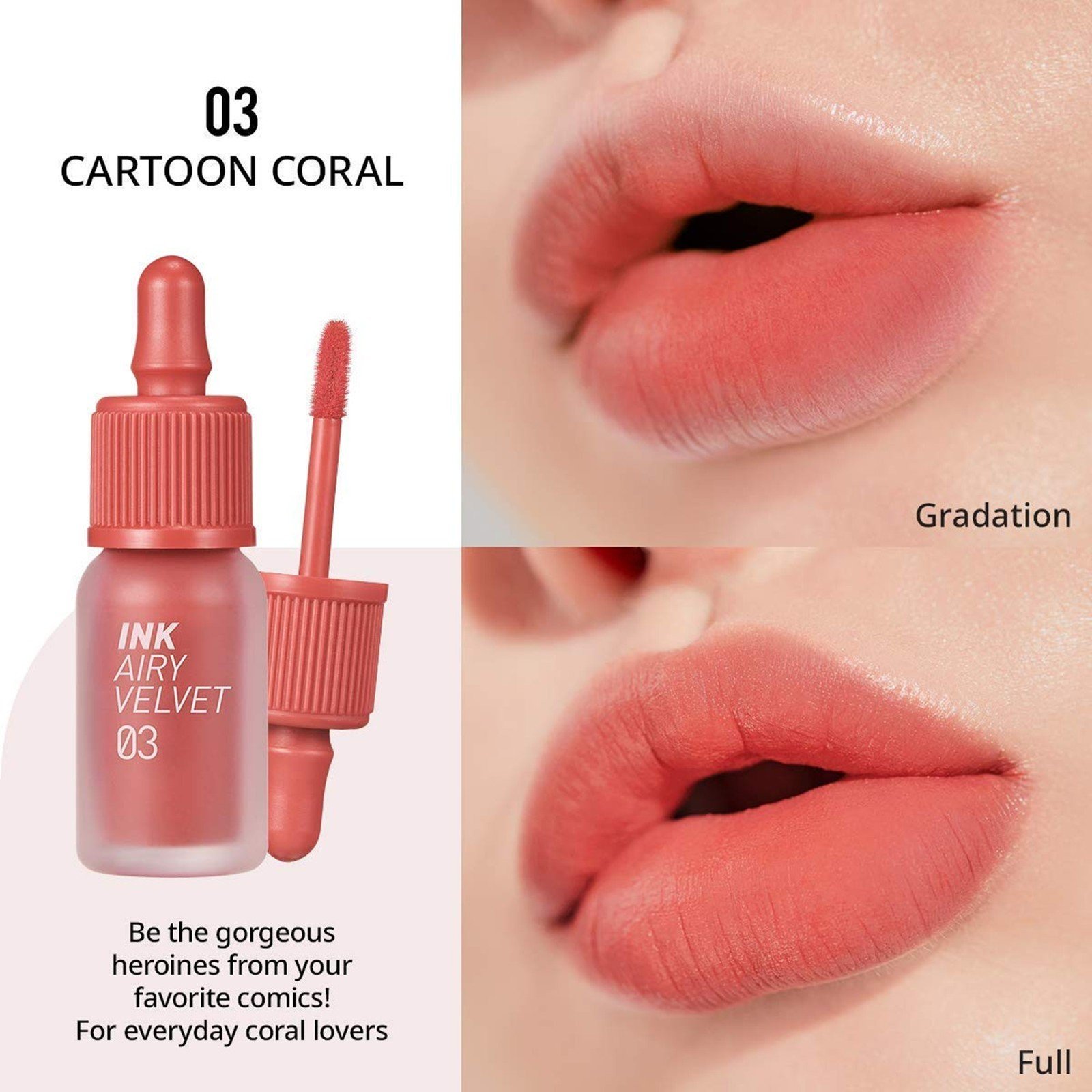 Peripera Ink Airy Velvet 03 Cartoon Coral 4g Ελλάδα