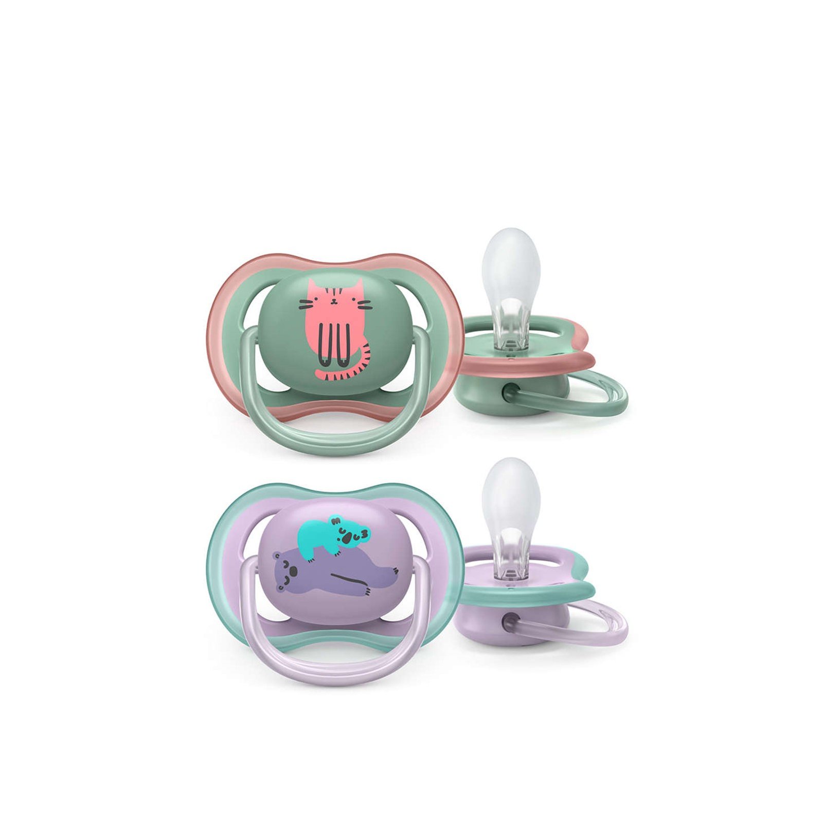 Avent Single Boys Ultra Air Pacifier (0-6M | Blue Rainbow)
