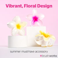 Brushworks Tropical Flower Claw Clips x3