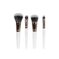 Brushworks Travel Makeup Brush White & Gold Set