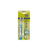 Chicco Milk Teeth Toothbrush 3-6 Years Panda/Tiger x2