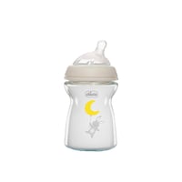 Chicco Natural Feeling Slow Flow Glass Bottle 0m+ Beige 250ml (9 fl oz)