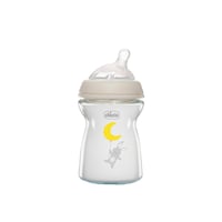 Chicco Natural Feeling Slow Flow Glass Bottle 0m+ Beige