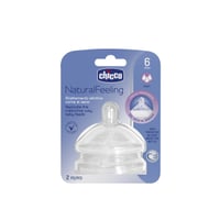 Chicco Natural Feeling Silicone Nipple Fast Flow 6m+ x2