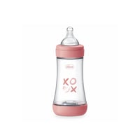 Chicco Perfect 5 Intui-Flow System Baby BPA-Free Plastic Bottle Medium Flow 2m+ Pink 240ml