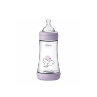 Chicco Perfect 5 Intui-Flow System زجاجة رضاعة بلاستيكية للأطفال خالية من BPA تدفق متوسط ‏‎2m+‎‏ Violet ‏240ml
