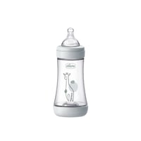Chicco Perfect 5 Intui-Flow System Baby BPA-Free Plastic Bottle Medium Flow 2m+ Grey 240ml