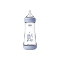 Chicco Perfect 5 Intui-Flow System Baby BPA-Free Plastic Bottle Fast Flow 4m+ Blue 300ml