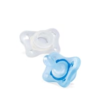 Chicco Physio Mini Soft Silicone Pacifier 0-2m Transparent/Blue x2
