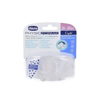 Chicco PhysioForma Crystal Silicone Pacifier 16-36m Transparent x2