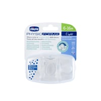 Chicco PhysioForma Crystal Silicone Pacifier 6-16m Transparent x2