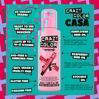 Crazy Color Semi-Permanent Hair Color Cream 40 Vermillion Red 100ml