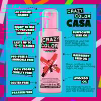 Crazy Color Semi-Permanent Hair Color Cream 56 Fire 100ml (3.38floz)
