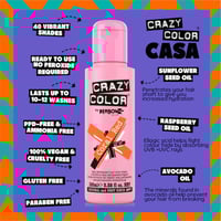 Crazy Color Semi-Permanent Hair Color Cream 57 Coral Red 100ml