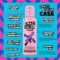 Crazy Color Semi-Permanent Hair Color Cream 62 Hot Purple 100ml