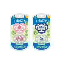 Dr. Brown's Advantage Glow in the Dark Pacifier 6-18m x2