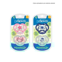Dr. Brown's Advantage Glow in the Dark Pacifier 6-18m x2