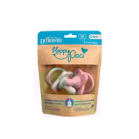 Dr. Brown’s HappyPaci Silicone Pacifier 0-6m Green and Pink x2