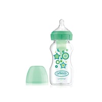 Dr. Brown’s Options+ Anti-Colic Wide-Neck BPA-Free Plastic Bottle 0m+ Green Stars 270ml