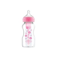 Dr. Brown’s Options+ Anti-Colic Wide-Neck BPA-Free Plastic Bottle 0m+ Pink 270ml
