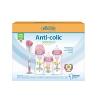 Dr. Brown's Options+ Anti-Colic Wide-Neck BPA-Free Plastic Pink Bottle Gift Set